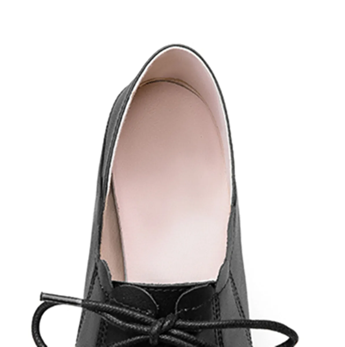 TinaCus Women's Genuine Leather Handmade Comfortable Mid Block Heel Pointed Toe Graceful Lace Up Pump Shoes