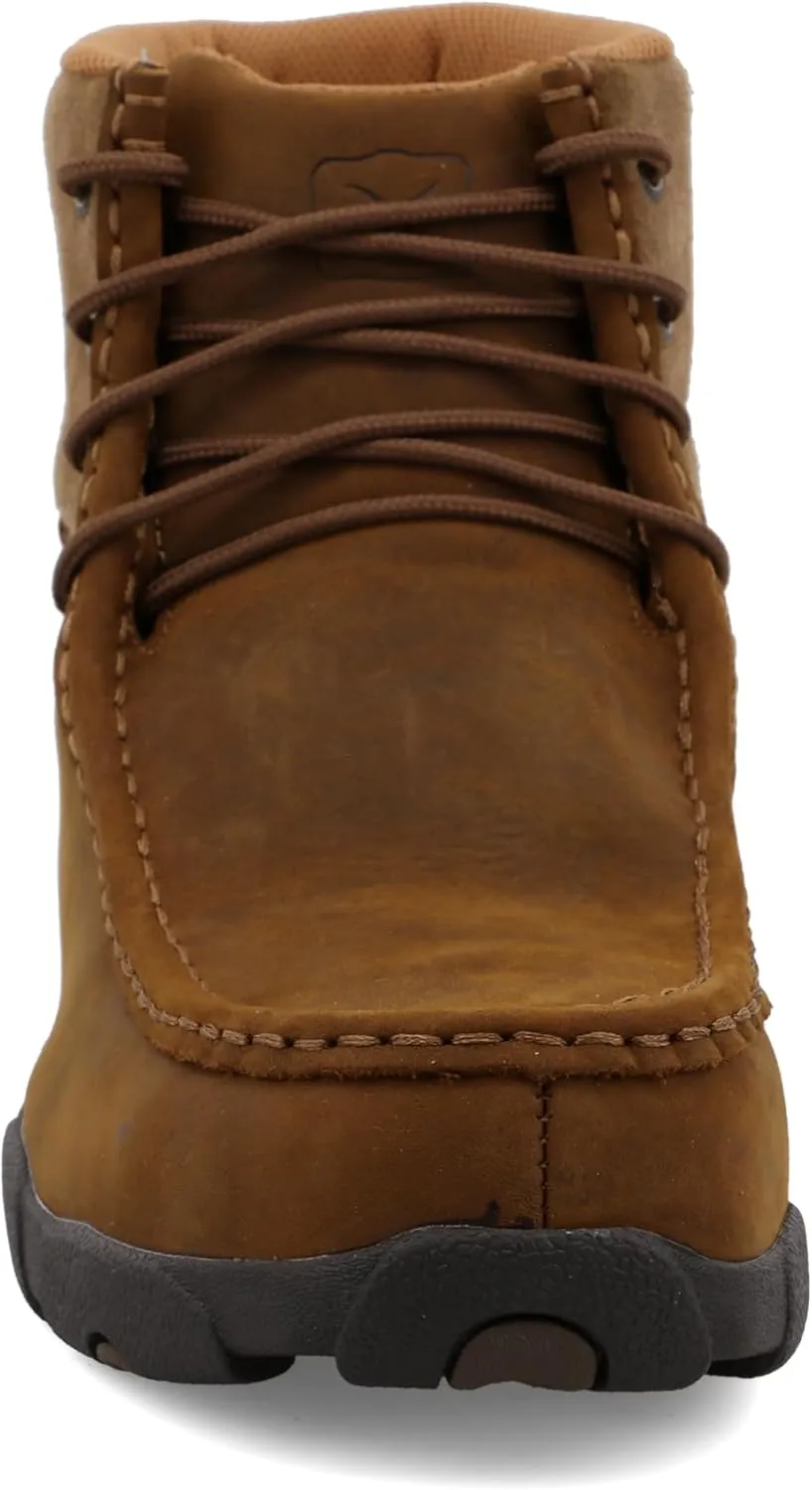 Twisted X Men's Moc Toe Boots, 6" Leather Driving Moc and Work Boots for Men with Alloy Safety Toe, Anti-Slip Outsole, Washable Footbed, and Composite Insole