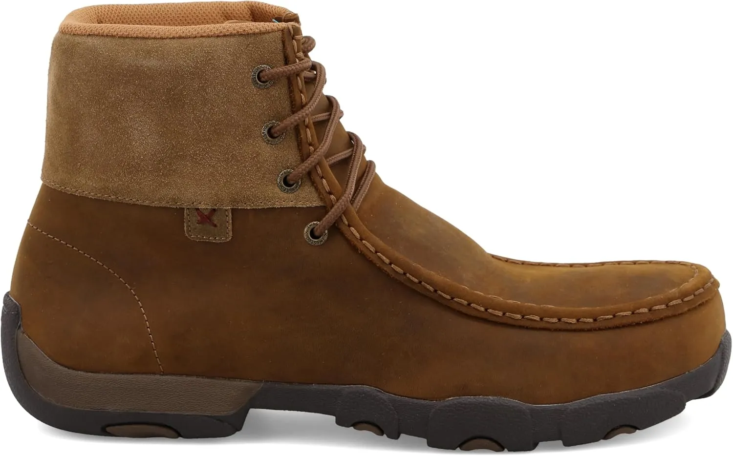 Twisted X Men's Moc Toe Boots, 6" Leather Driving Moc and Work Boots for Men with Alloy Safety Toe, Anti-Slip Outsole, Washable Footbed, and Composite Insole