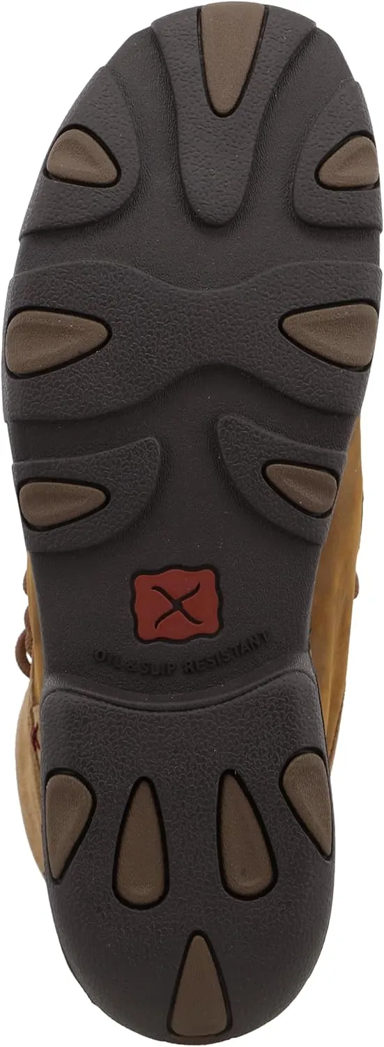 Twisted X Men's Moc Toe Boots, 6" Leather Driving Moc and Work Boots for Men with Alloy Safety Toe, Anti-Slip Outsole, Washable Footbed, and Composite Insole