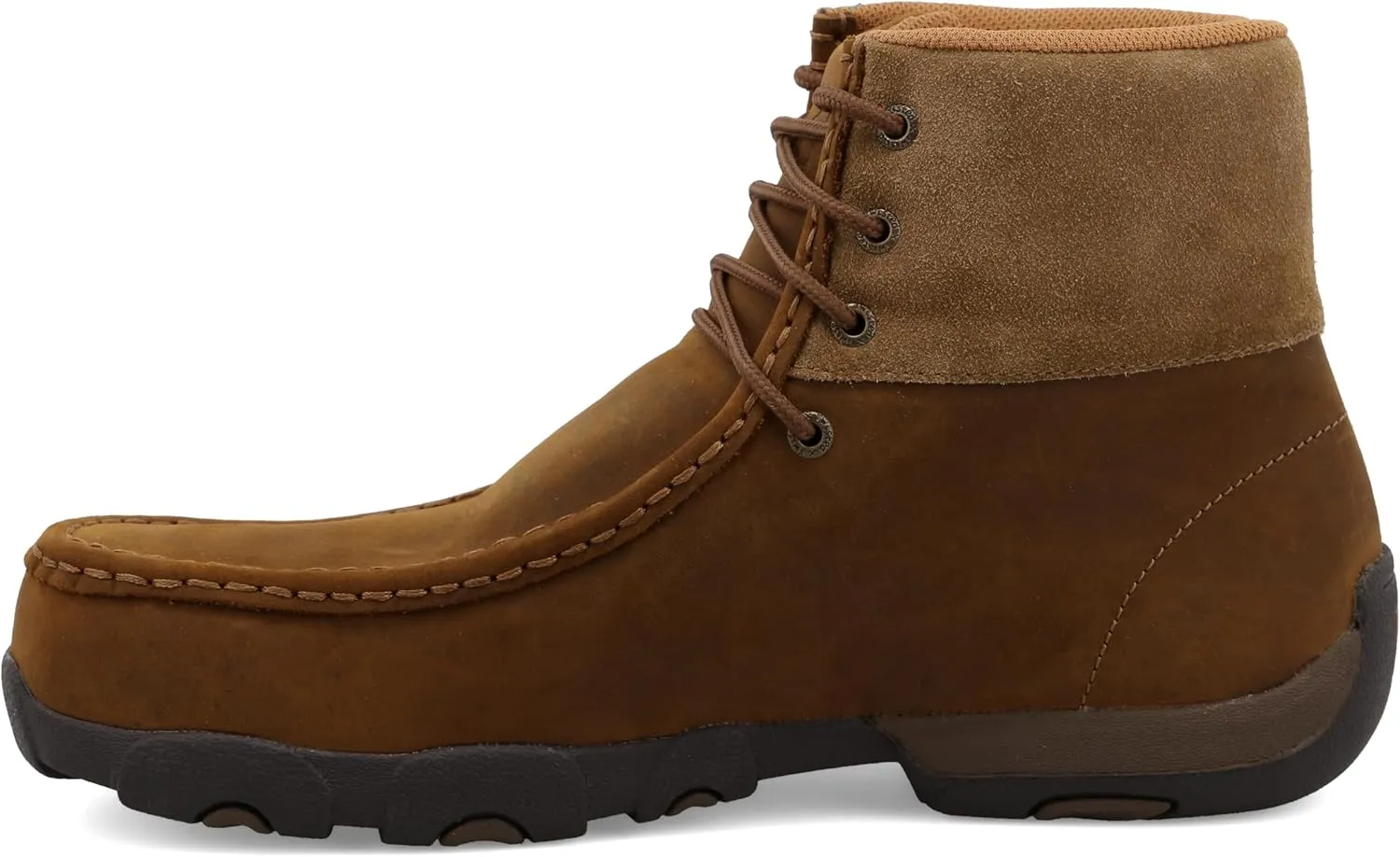 Twisted X Men's Moc Toe Boots, 6" Leather Driving Moc and Work Boots for Men with Alloy Safety Toe, Anti-Slip Outsole, Washable Footbed, and Composite Insole