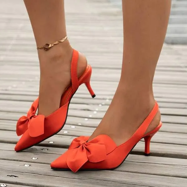 Women's Pointed-Toe High Heel Sandals with Bow Detail 22821169C