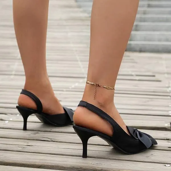 Women's Pointed-Toe High Heel Sandals with Bow Detail 22821169C